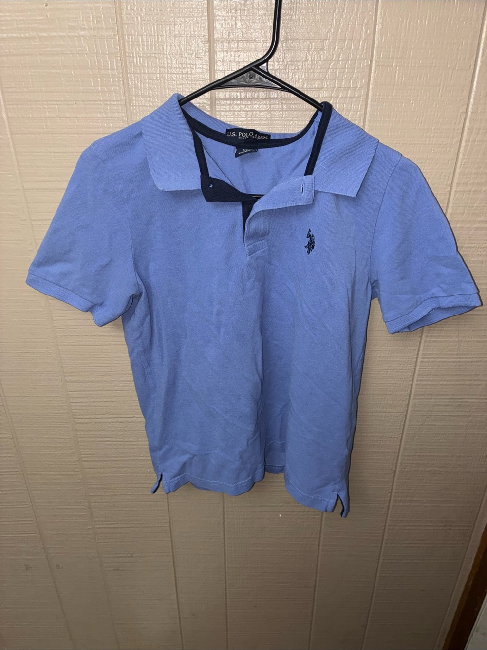 U.S. Polo Assn. Baby Blue Polo with Navy Trim